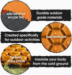 POWERLIX Double Inflatable Sleeping Pad - Camping Mattress for Backpacking, Hiking Traveling, Compact Camping Sleeping Mat for 2 Person, Portable Ultralight Camping Pad Air Mattress Orange