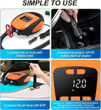 Paddle Board Pump Electric Portable, SUP Pump for Paddleboard, 20PSI Air Compressor with Auto-Off, Deflation Function and 12V DC Car Connector for Inflatables, Kayaks and Boats