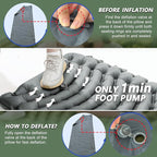 Sleeping Pad for Camping - Ultralight Camping Mattress with Pillow, Built-in Foot Pump, Compact Inflatable Portable Mat for Backpacking, Hiking, Car Traveling, Beach, Tent