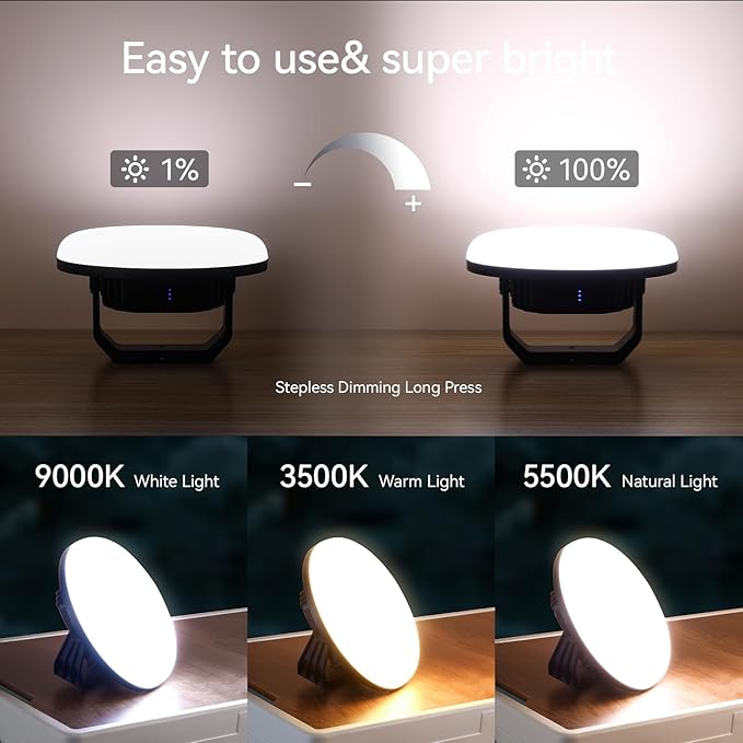 VAVOFO 42W LED Camping Lantern Rechargeable, 4000LM,180 LED with 3 Lighting Modes, 10,000mAh Portable Tent Light with Magnet, IP65 Waterproof for Emergencies , Power Outages,Hurricane (Blue)