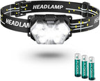 2000 Lumen 9 LED Headlamp, Ultra Bright Head Lamp with 6 Modes, Lightweight Head with Adjustable Strap, IPX5 Waterproof Headlight Great for Camping Hiking, 3 AAA Batteries Included