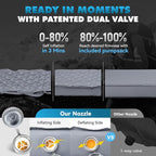 Hikenture 4" Thick Self Inflating Sleeping Pad, Foam & Air Camping Mattress, 9.5 R-Value Insulated Sleeping Mat, Portable All Season Camping Pad for Tent, Car, Cot, Truck