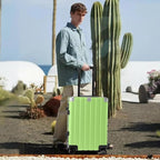 Krute Luggage 24 Inch Aluminum Frame Zipperless Suitcase with Spinner Wheels Checked Luggage PC+ABS Lightweight Hardshell