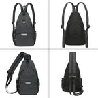 MOSISO Sling Backpack Travel Hiking Daypack, Crossbody Convertible Sling Bag with Front Pocket One Shoulder Chest Bag