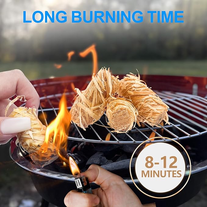 72 Pieces Fire Starter for Fireplace, Waterproof - Natural Fire Starters, for BBQ, Pizza Oven, Fire-Pit, Campfire, Camping Charcoal Starter, Quick Light Wood Firestarter for Wood Stove