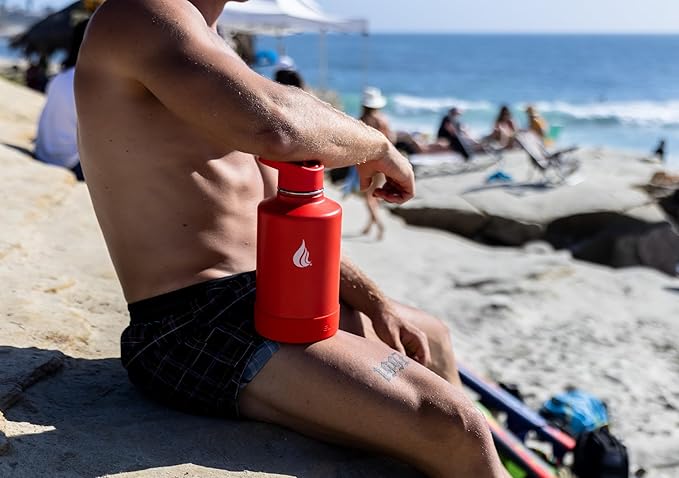 HYDRO CELL Stainless Steel Insulated Water Bottle with Straw - For Cold & Hot Drinks - Metal Vacuum Flask with Screw Cap and Modern Leakproof Sport Thermos for Adults (Mandarin 64oz)