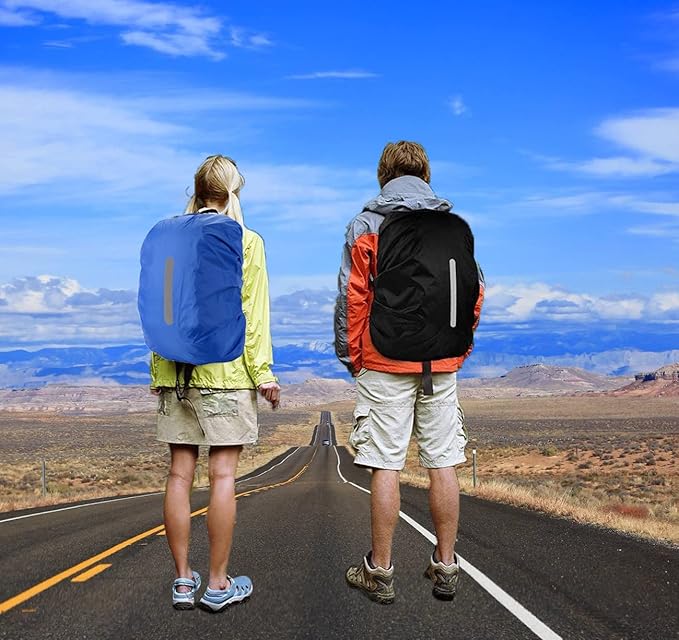 2 Pack Waterproof Rain Cover for Backpack, Backpack Rain Cover with Reflective Strip，Rucksack Rain Cover for Bicycling/Hiking