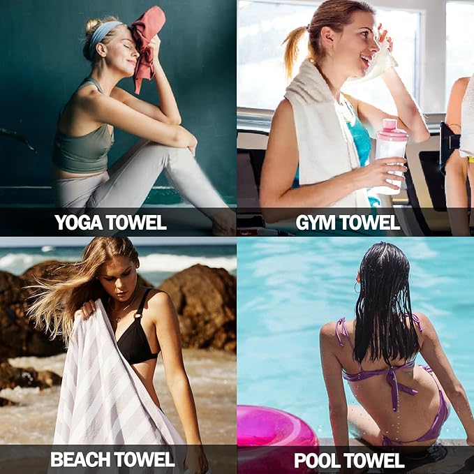 Eunzel Quick Dry Camping Towel, Microfiber Travel Towel 3 Size at 1 Pack,Fast Drying Towel Set for Camping, Beach, Gym, Sports, Yoga & Swimming Pool, Red