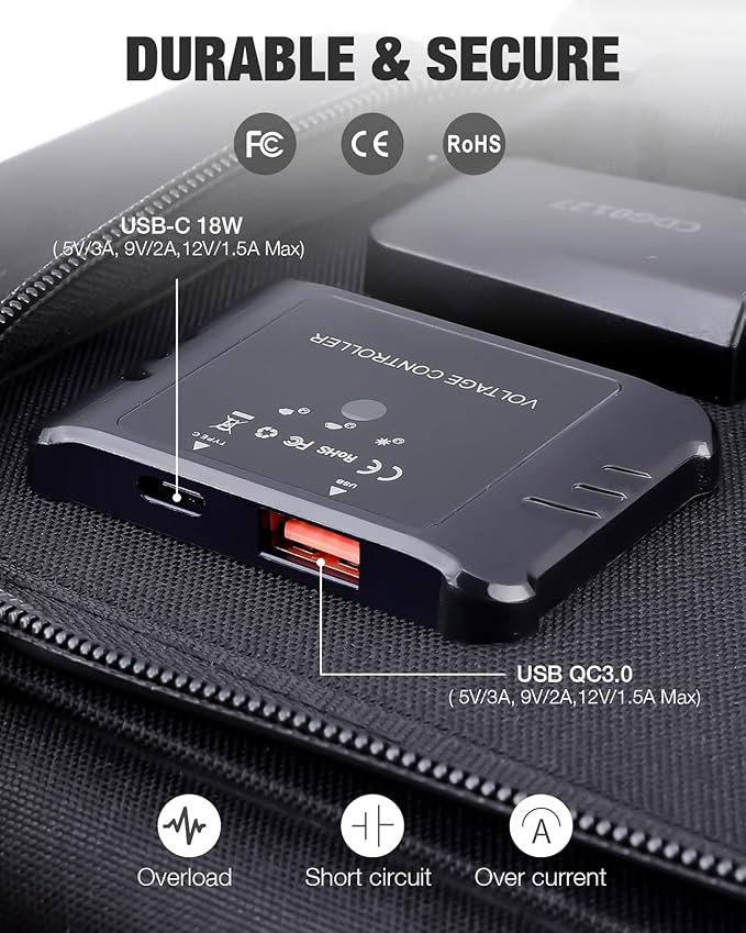 GRECELL 80W Foldable Solar Panel, Portable Solar Charger with USB-A and USB-C QC3.0 (18W) IP67 Waterproof Outdoor Cell Phone Solar Charger for Power Banks Tablets Small Power Station