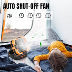 Raddy CF3 Solar Camping Fan Rechargeable, 20,000mAh Portable Fan Battery-Powered with 3W Solar Panel, USB Charging, LED Light, 6 Speeds, Oscillating for Outdoor Tent Travel Emergency