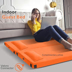 Memory Foam Camping Mattress pad, Comfortable Thick Floor Sleeping Mat for Adults with Waterproof and Non-Slip Bottom, Portable Roll Up Mattress for Sleepover Guest,Cot Mad for Car Camping