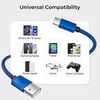 Basesailor for iPhone 17 16 Pro Max Charger Cord,USB to USB C Cable,Type C Charging Power Cord for Apple 17e 15 iPad 10 Air 4 5,Samsung Galaxy S26 S25 S24 S23,Blue,2Pack 6.6FT(2M)