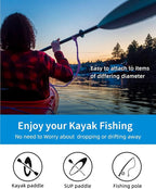 OCEANBROAD Kayak Paddle Leash Stretchable Strap Lanyard Rope for SUP Kayaking Boating Canoeing Fishing Pole Rod 4-7 Feet