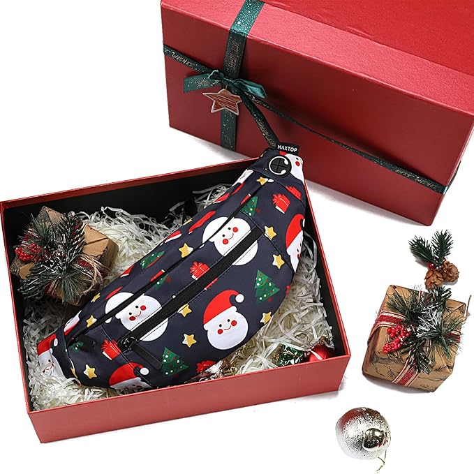 MAXTOP Large Crossbody Fanny Pack with 4-Zipper Pockets,Gifts for Enjoy Sports Festival Workout Traveling Running Casual Hands-Free Wallets Waist Pack Phone Bag Carrying All Phones