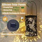 Hummingbird Solar Lantern Outdoor Hanging Waterproof LED Lights, Metal Bird Garden Decor for Yard, Patio, Lawn, Porch, Backyard, Christmas, Birthday Gifts for Women, Mom, Grandma, Outdoor Decoration