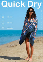 2 Pack Microfiber Lightweight Beach Towel Sand Free Quick Dry Absorbent Thin Compact Towels for Swimming Pool Camping Beach Accessories Large Easy Pack Travel Things for Vacation Essentials Gift