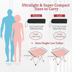 Grope Portable Camping Table with Aluminum Table Top, Folding Beach Table Easy to Carry, Prefect for Outdoor, Picnic, BBQ, Cooking, Festival, Beach, Home (Pink-M)