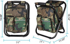 Bright starl Multifunction Folding Cooler and Stool Backpack, Hiking Camouflage Seat Table Bag Camping Gear for Outdoor Indoor Fishing Travel Beach