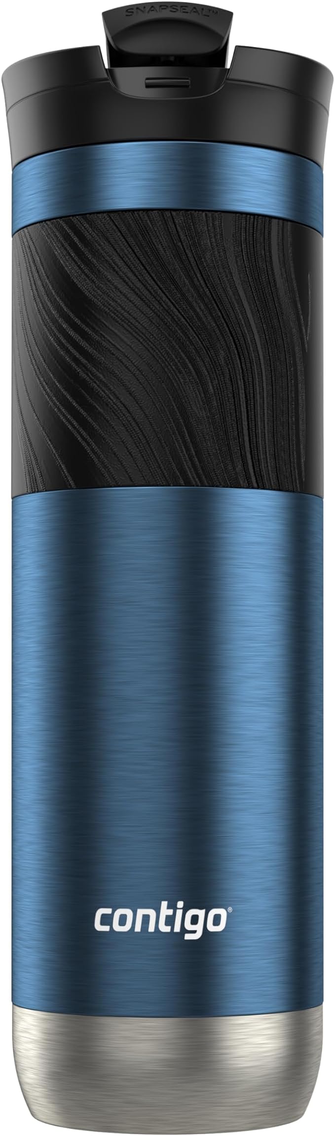 Contigo Byron 2.0 Stainless Steel Travel mug with Snapseal Lid and Grip, 24oz, Blueberry, BPA Free and Leak Proof