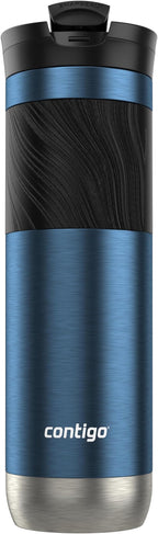Contigo Byron 2.0 Stainless Steel Travel mug with Snapseal Lid and Grip, 24oz, Blueberry, BPA Free and Leak Proof