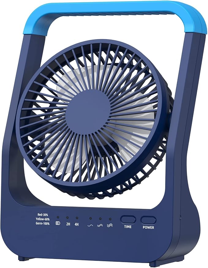 Rechargeable Battery Powered Fan, 20000 mAh Personal Desk Fan, Portable USB Table Fan, Timer Off Quiet Desk Fan,Long Working Time, Desktop Fan for Study,Bedroom,Office,Camping