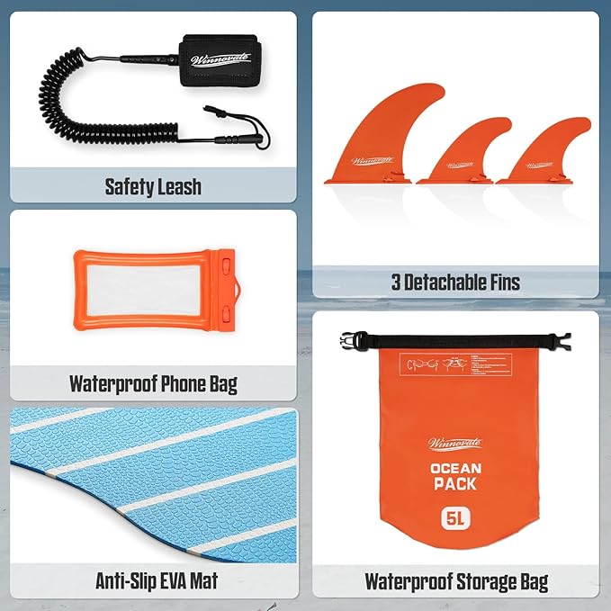 Inflatable Paddle Boards for Adults and Youth, 11'x33 Wood Grain Stand Up Paddle Board with SUP Accessories, Portable Inflatable Paddleboard for All Skill Levels,Blow Up Paddle Board as Present