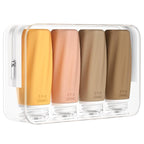 Morfone Travel Bottles Set for Toiletries, Tsa Approved Travel Size Containers Leak Proof Refillable Liquid Silicone Squeezable Travel Accessories for Shampoo Conditioner Lotion (Orange)