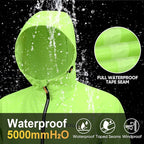 APEXUP Packable Rain Jacket Men with Reflective Zipper, Lightweight Waterproof Raincoat, Mens Rain Jacket for Outdoor Sports