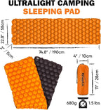 POWERLIX Ultralight Inflatable Camping Sleeping Pad - Backpacking Camping Mat, Lightweight Camping Air Mattress Sleep Pad for Hiking, Traveling, Inflation Hand Pump Bag/Repair Kit Included