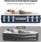 Twin Air Mattress with Built in Pump Raised,18''Inflatable Mattress of Upgraded Vertical Beams,Self Inflatable Blow Up Mattress in 3 Mins,Flocked Top Airbed with Carry Bag for Home,Camping