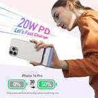iWALK Portable Charger for iPhone 17/16/15 USB-C Small Power Bank 20W 4,500mAh Fast Charging Battery Pack Compatible with iPhone 15/16/17 Plus/17 Pro/17 Pro Max, Samsung Galaxy S25/S24/S23 Android