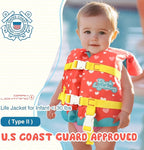 Dark Lightning USCG Approved Infant Life Jacket 0-30 lbs, Swim Vest for Baby/Toddlers 1-3 Year Old 20-30 lbs,Toddler Floaties for Pool Swimming,Boating,Beach,Puddle