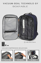 Vacuum Seal Travel Backpack 45L with Pump - Expandable Air Compression System, Water-Resistant Business TSA Lock, Laptop Backpack, Carry-On Suitcase Luggage, Gifts for Men