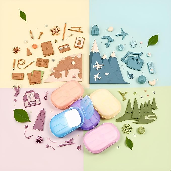 500 Sheets Colorful Disposable Soap Paper,5 Boxes Hand Cleaner Fragrance Mini Color Soap Papers for school Indoor,Outdoor,Travel,Camping Hiking,Paper Soaps for Travel,Foot and Hand Care