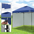 KAMPKEEPER 10x10 Easy Pop Up Canopy Tent with 2 Sidewalls, Instant Outdoor Shade Shelter with 2 PCS Removable 10FT Sun Walls, Quick Setup Waterproof and UV-Resistant for Patio, Camping, Backyard