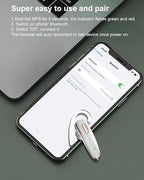 Bluetooth Headset, V5.1 Ultralight Wireless Handsfree Earpiece Cell Phone with Noise Cancellation Microphone for iOS Android Trucker Driver- White