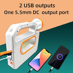 Portable Solar Flashlight LED Spotlight Side Floodlight Camping Lantern Emergency Household Lighting Rechargeable Via USB-C Interface Power Outage Emergency Light for Outdoor Hurricane