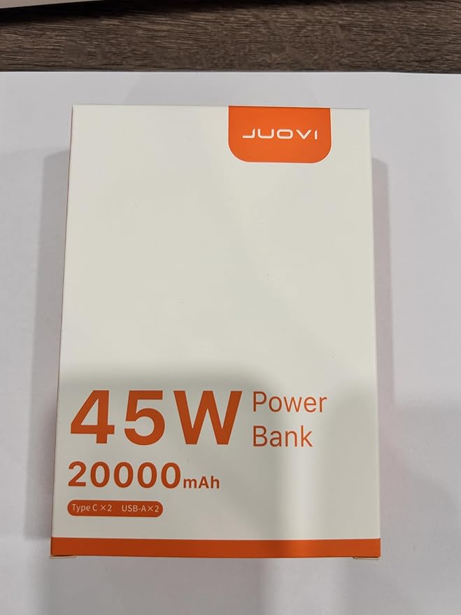 J2621 Power Bank Portable Charger,20000mAh 45W PD3.0 QC 4.0 Fast Charging Battery Pack with LED Display,2 USB-C,2 USB-A for iPhone 15 16, MacBook