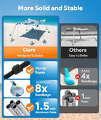 Beach Tent Sun Shelter, 10 x 10 FT Beach Canopy Tent Sun Shade, UPF50+ Tents Canopy with 8 Sandbags & 4 Stability Poles, Outdoor Tents for Camping Fishing, Leaf