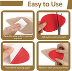 PEASUG 24Pcs Anti Slip Shoe Grips on Bottom of Shoes, Premium Self Adhesive Non Slip Shoe Pads Soles Protector, Rubber Non-Skid Shoes Gummies for Heels, Red