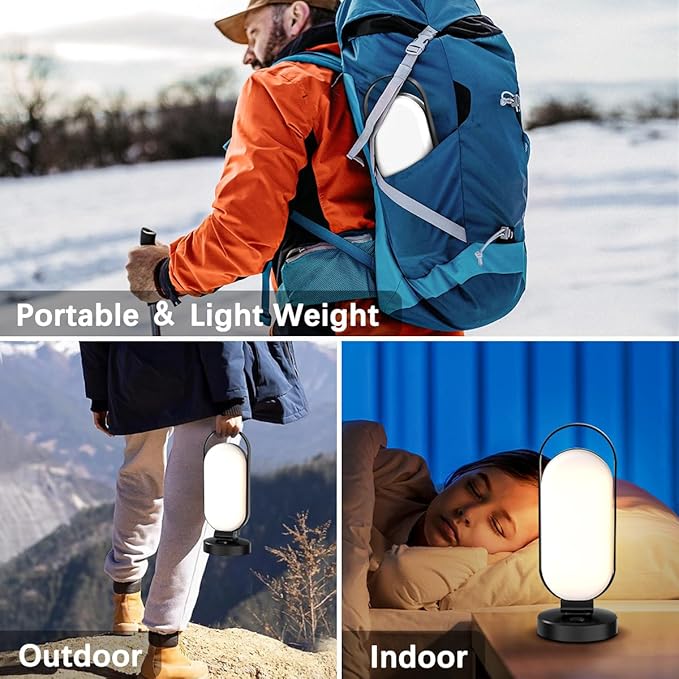 Hapfish Rechargeable Solar Camping Lantern, 5000mAh Battery Powered LED Lights, Dimmable Foldable Waterproof Camping Essentials, Lamp for Power Outages, Camping Gear, Hurricane, Emergency, Indoor