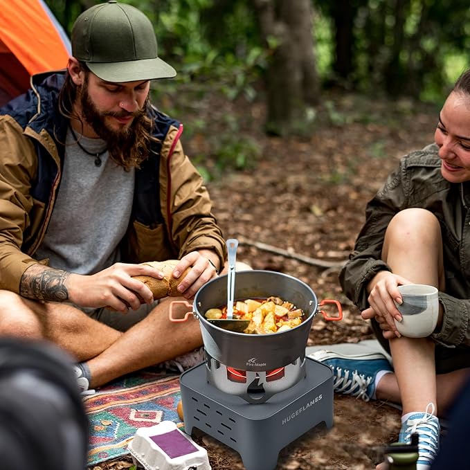 Propane Camping Stove with Carrying Case & Ignition Portable Gas Stove for Outdoor Camping BBQ Hiking