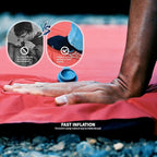 ZOOOBELIVES Camping Sleeping Pad with Built-in Pump & Pillow, 5-Inch Thick, 27-Inch Wide, Ultralight Inflatable Camp Mat with Snap Buttons, Compact for Hiking Backpacking and Travel - Airlite1901