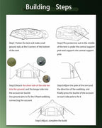 Cotton Canvas Tent Bell - Yurts Breathable and Windproof,Glamping for 6/8/10Person Family Camping