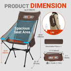 Overmont Oversized Camping Chair for Adults - 400lbs Support Heavy-Duty Padded Seat Outdoor Portable Folding Chair with Cooling Bag Cup Holder Carry Bag Comfortable for Sport Garden Beach Fishing Lawn