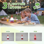 Kids Camping Lantern & Night Light Battery Powered (AAA Included), 360° Eye-Safe Light, IPX4 Waterproof with RGB Modes Portable for Outdoor, Emergency & Bedtime, Gift for Children (Flag)