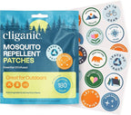 Cliganic Mosquito Repellent Stickers (180 Pack) - Camping Patches for Kids & Adults, Natural DEET-Free, Essential Oil Infused