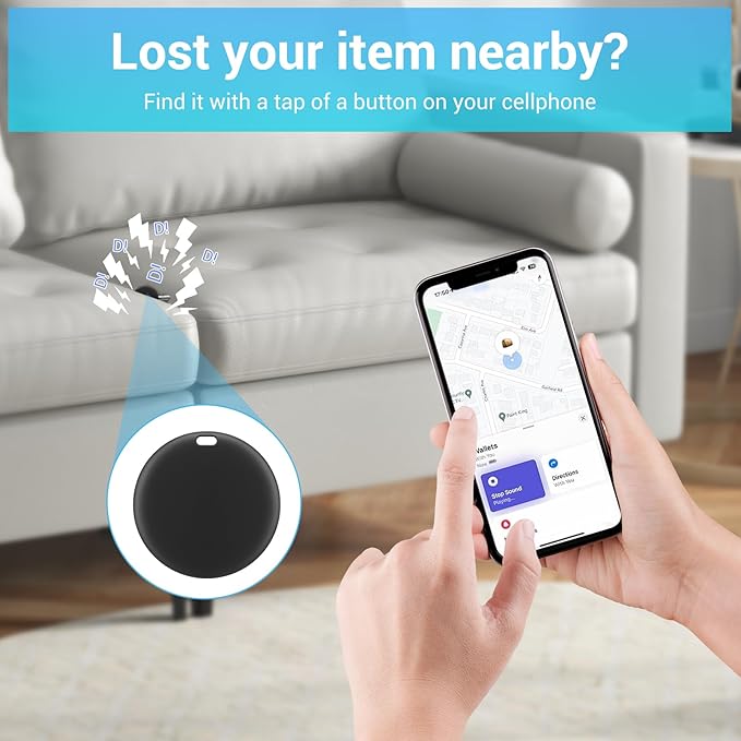 [Apple MFi Certified] LBPRT Air Tracker Tag 4 Pack, Smart Bluetooth Item Finder Work with Apple Find My (iOS Only, Android not Supported), Key Locator for Luggage Suitcase, Wallet. Replaceable Battery