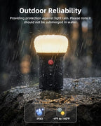 EZVALO LED Rechargeable Camping Lantern, 6000mAh Emergency Outdoor Tent Light for Camping, IPX5 Water Resistant Portable Tent Lantern for Hiking, Backpacking, Fishing, Hurricane, Outages (Black)