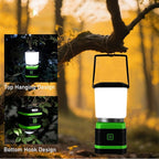 Lichamp LED Camping Lantern, Battery Powered LED Lights Camping Essentials, Portable Lanterns Flishlights for Emergency, Hurricanes, Outdoor Hiking, Power Outages, Survival Gear and Home Use, 2 Pack